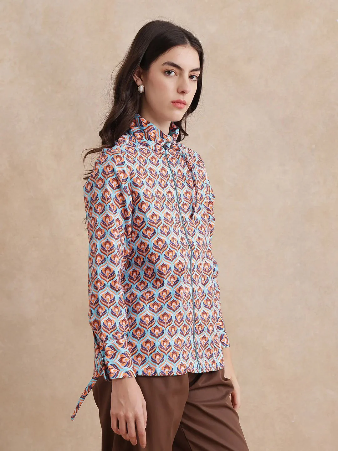 RAREISM Women Geometric Printed Cotton Top - Image 5