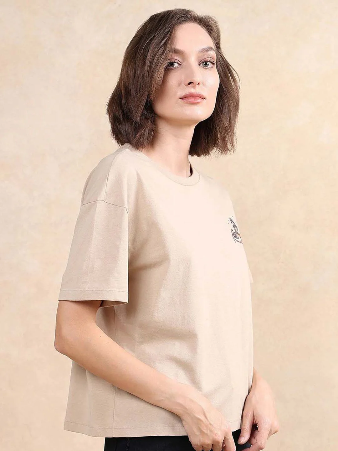 RAREISM Women Graphic Printed Round Neck Cotton Relaxed Fit T-shirt - Image 4