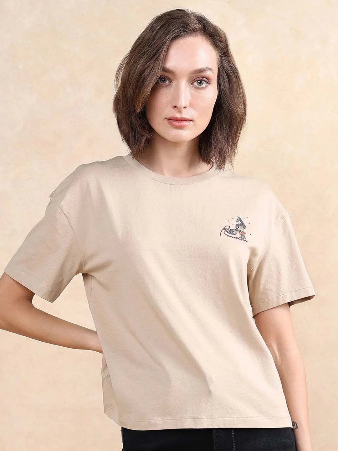 RAREISM Women Graphic Printed Round Neck Cotton Relaxed Fit T-shirt - Image 5