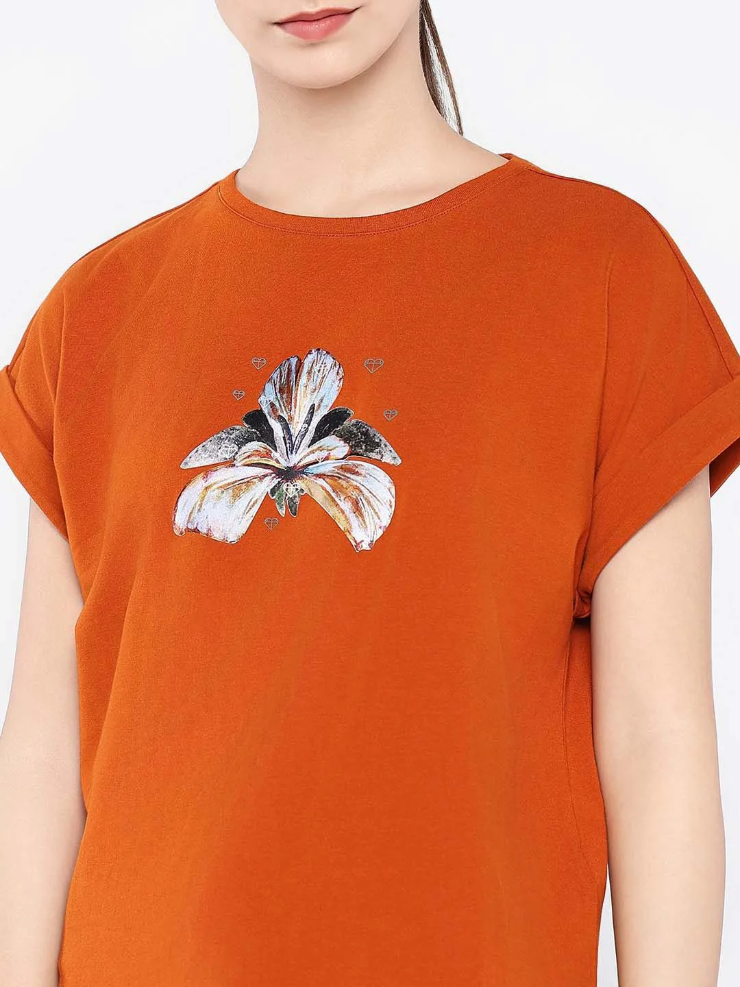 RAREISM Women Graphic Printed Round Neck Cotton Relaxed Fit T-shirt - Image 2