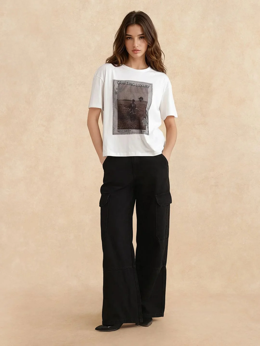 RAREISM Women Graphic Printed Round Neck Cotton Relaxed Fit T-shirt - Image 4