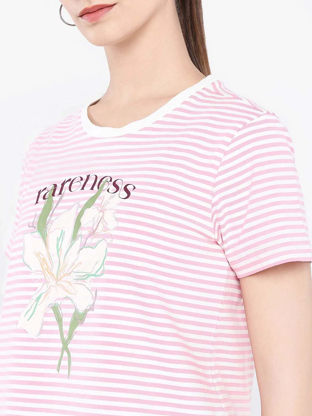 RAREISM Women Graphic Printed Round Neck Cotton T-shirt - Image 3