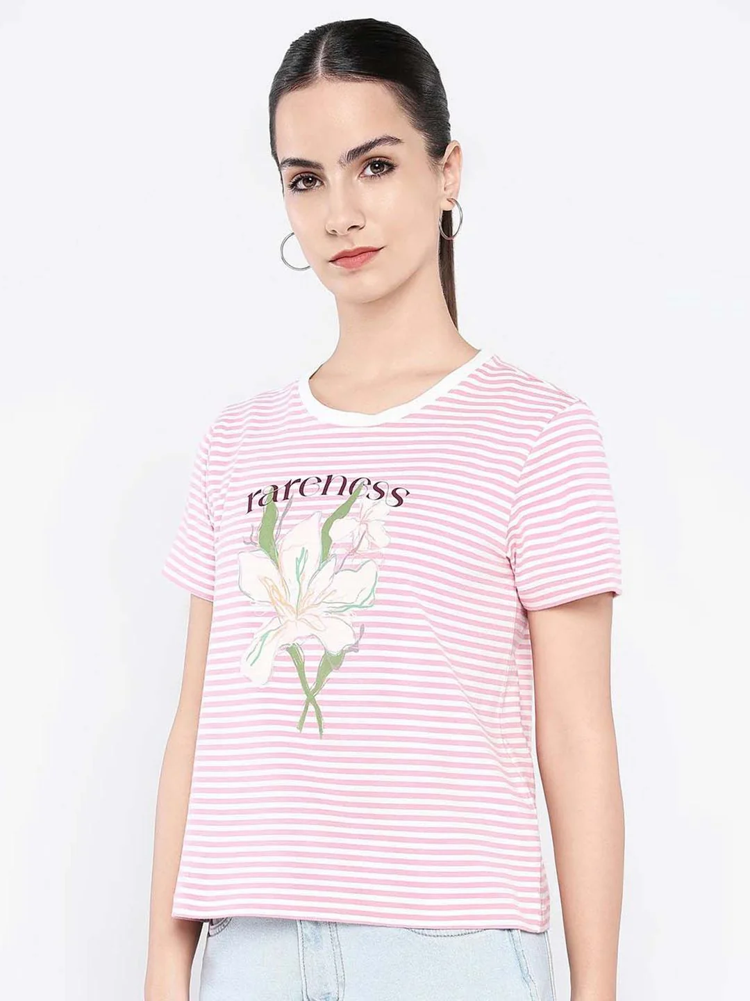 RAREISM Women Graphic Printed Round Neck Cotton T-shirt - Image 4