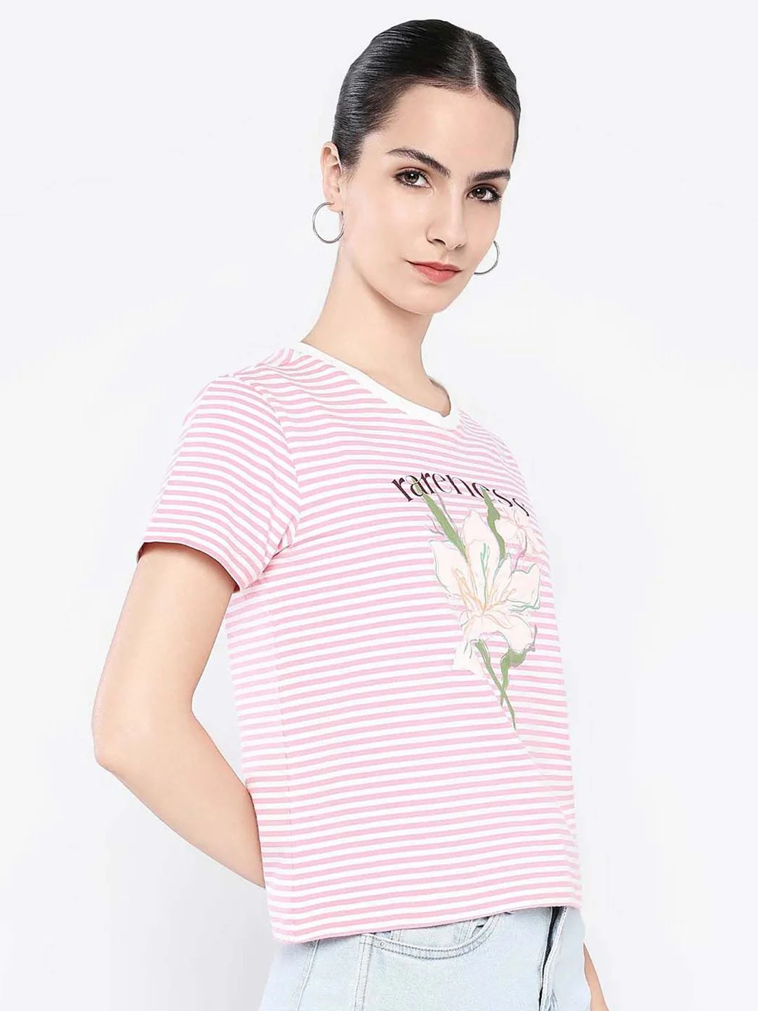 RAREISM Women Graphic Printed Round Neck Cotton T-shirt - Image 5