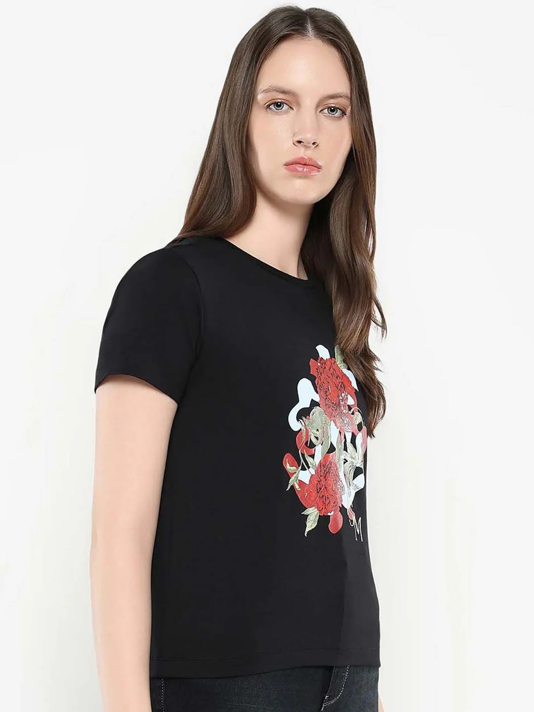 RAREISM Women Graphic Printed Round Neck Cotton T-shirt - Image 3
