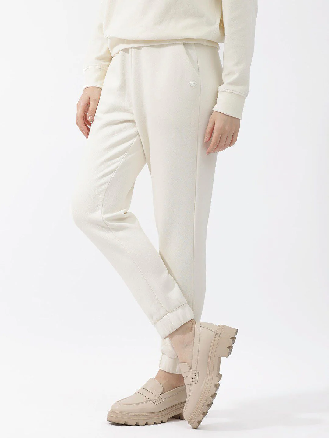 RAREISM Women Mid-Rise Slim-Fit Cotton Joggers - Image 3