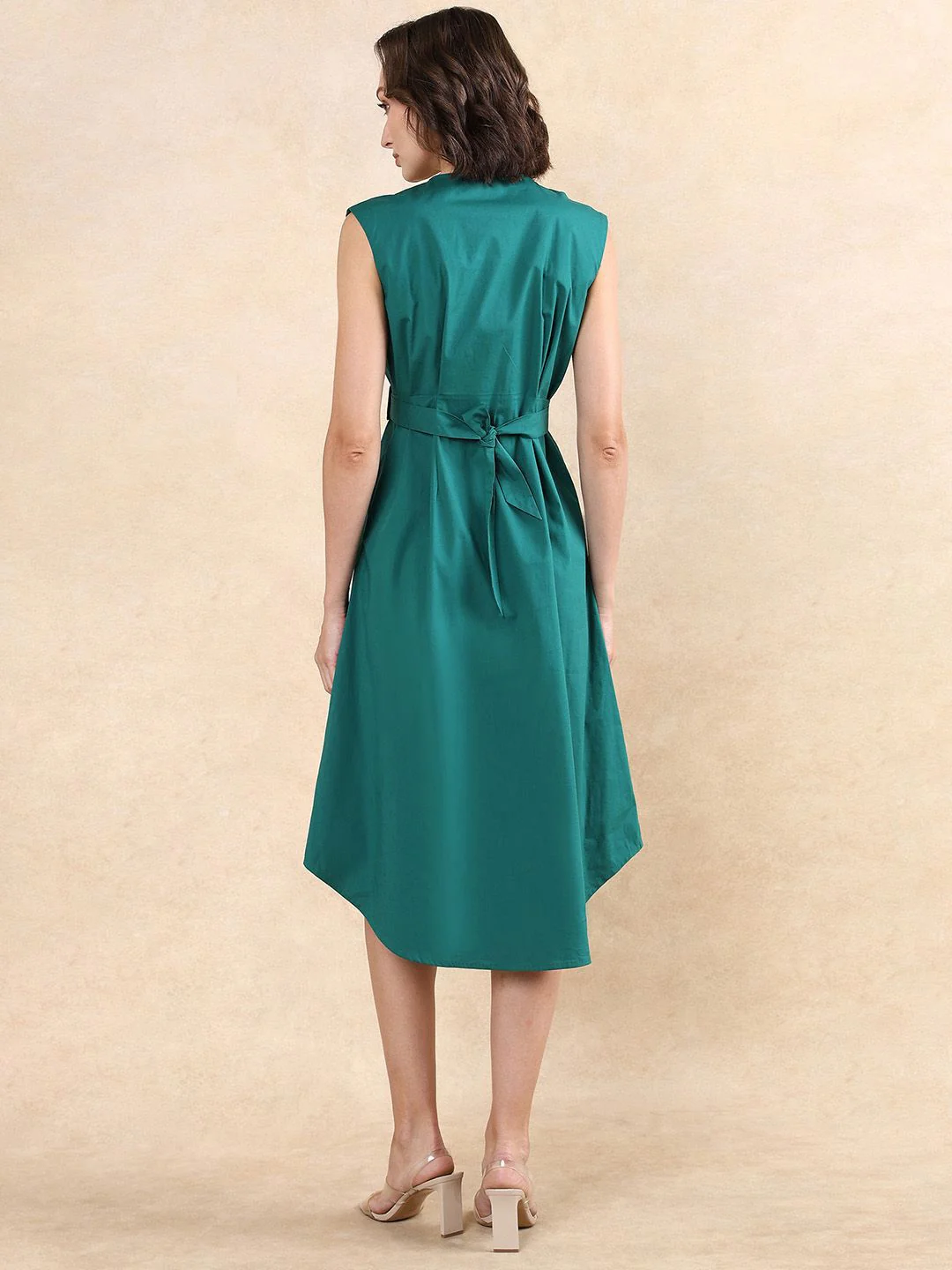 RAREISM Women Round Neck Cotton A-Line Dress - Image 4