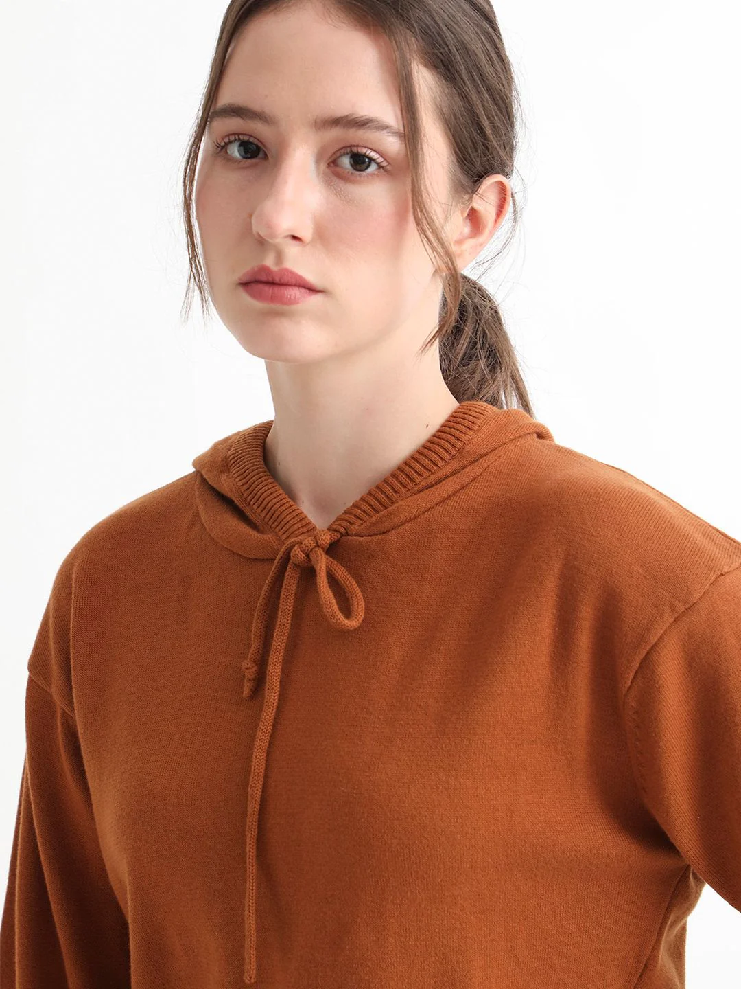 RAREISM Women Rust & Brown Crop Cotton Pullover - Image 2