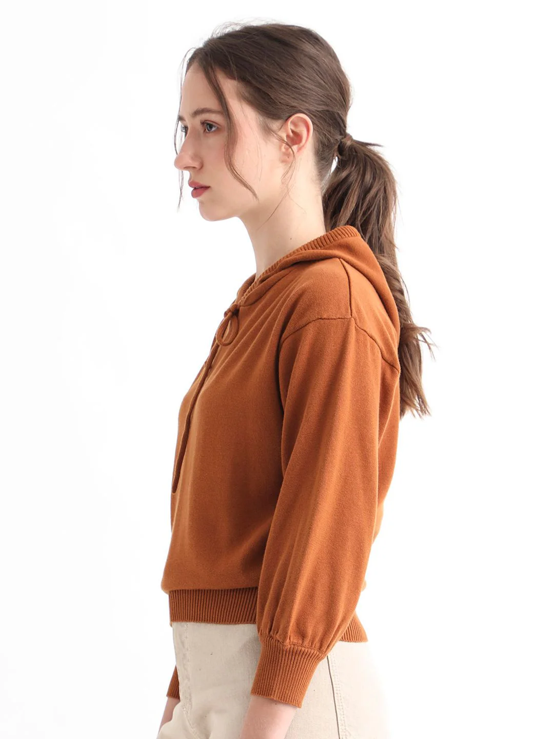 RAREISM Women Rust & Brown Crop Cotton Pullover - Image 5