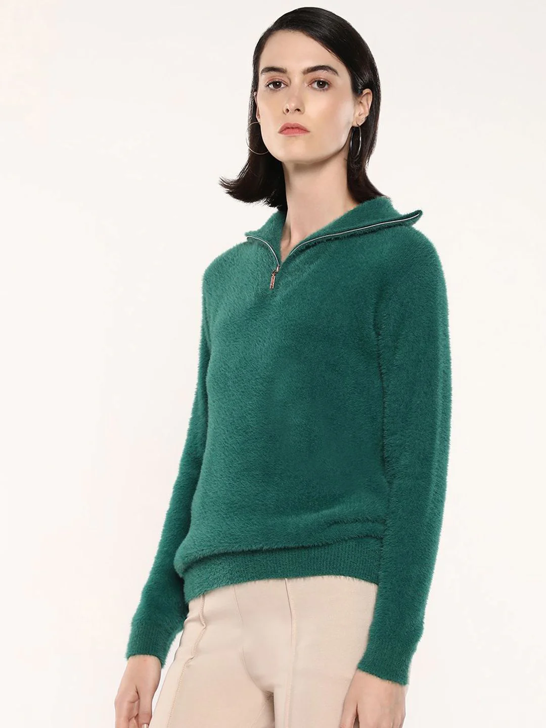 RAREISM Women Solid Mock Collar Pullover - Image 5