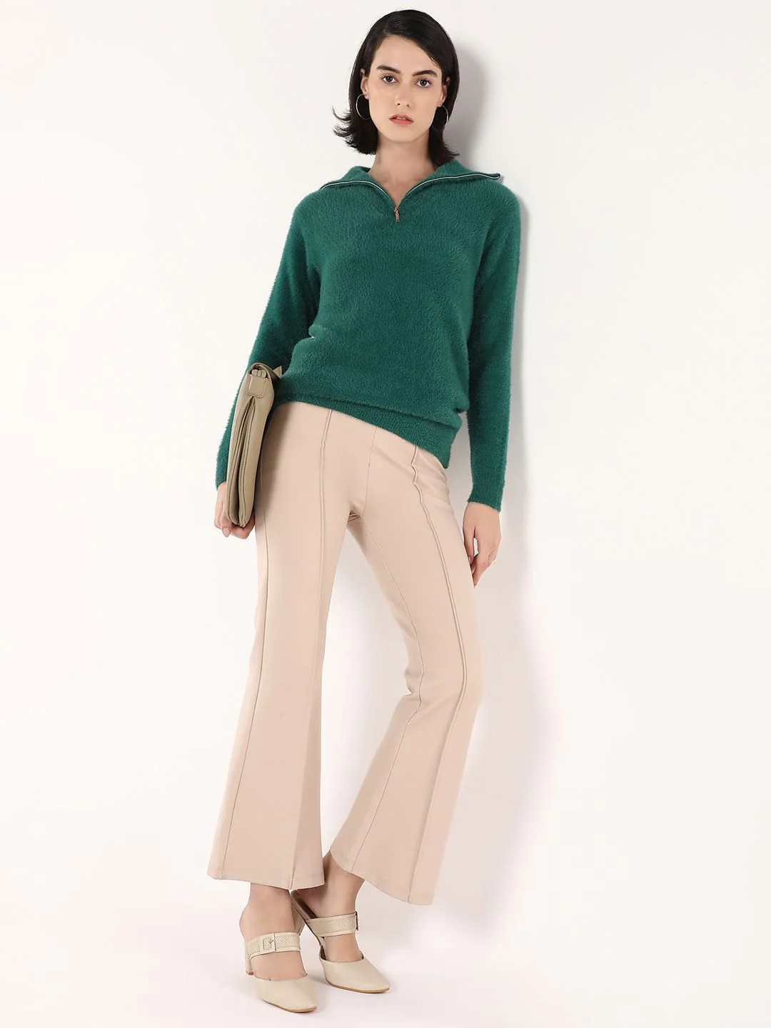 RAREISM Women Solid Mock Collar Pullover - Image 6