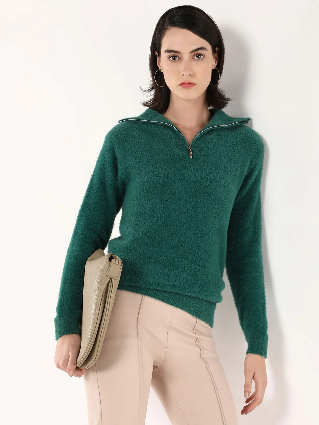 RAREISM Women Solid Mock Collar Pullover - Image 7
