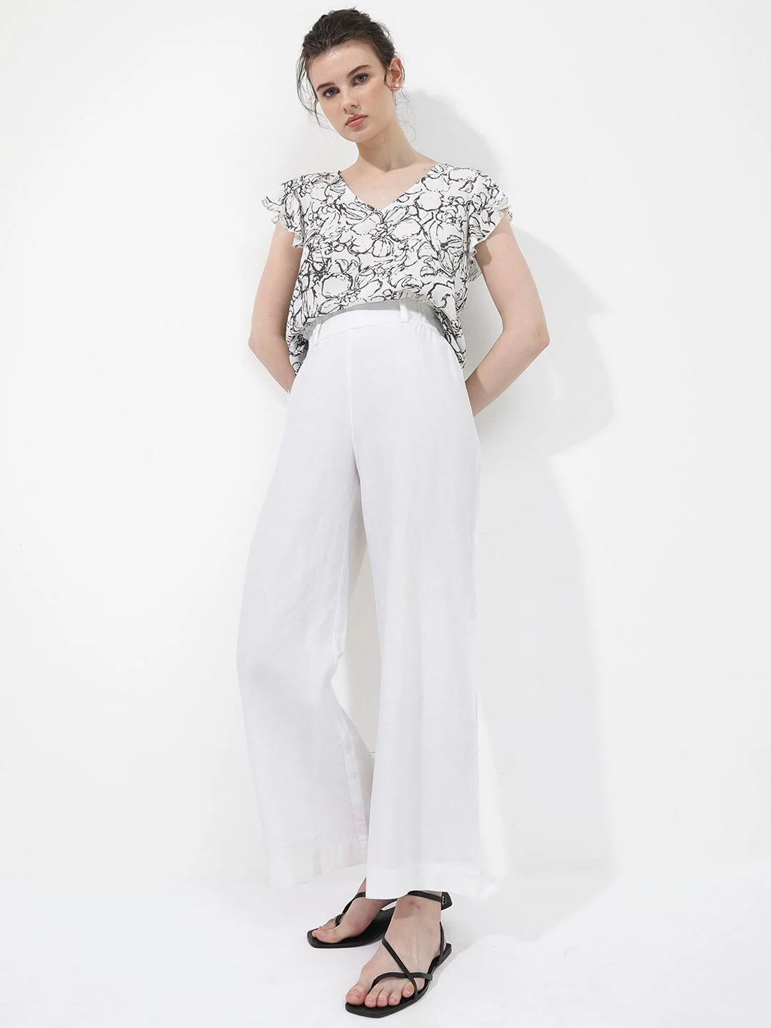 RAREISM Women Tailored Loose Fit High-Rise Linen Trouser - Image 7