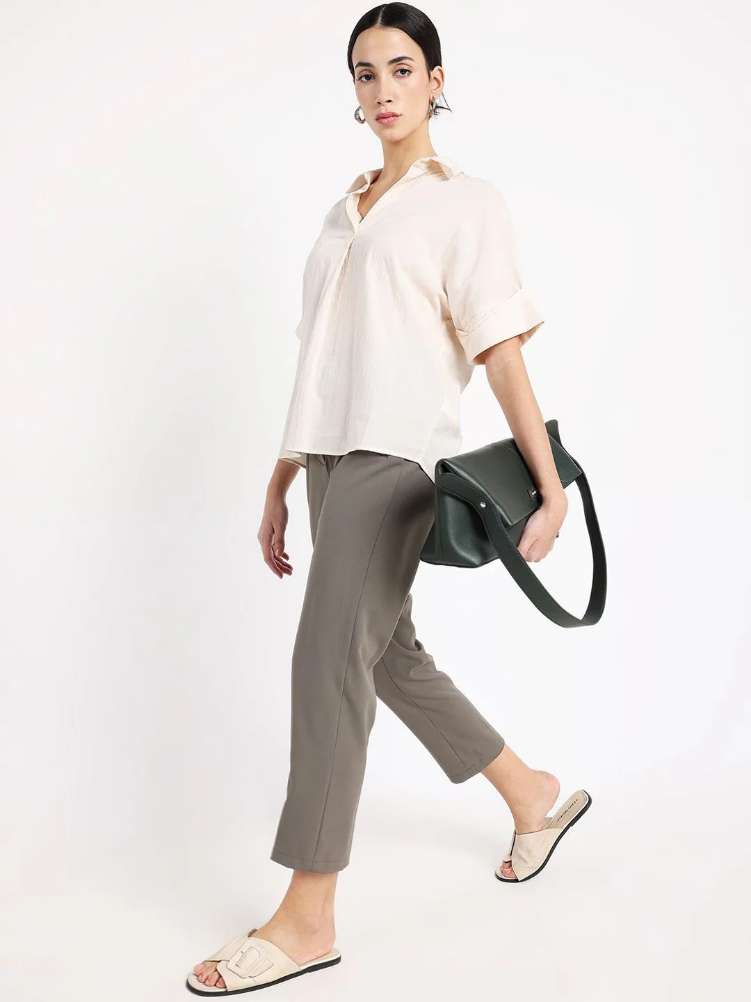 RAREISM Women Tailored Tapered Fit High-Rise Trousers - Image 6