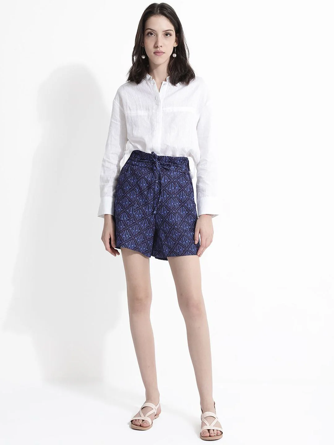 RAREISM Women Typography Printed Regular Fit High-Rise Cotton Shorts - Image 6