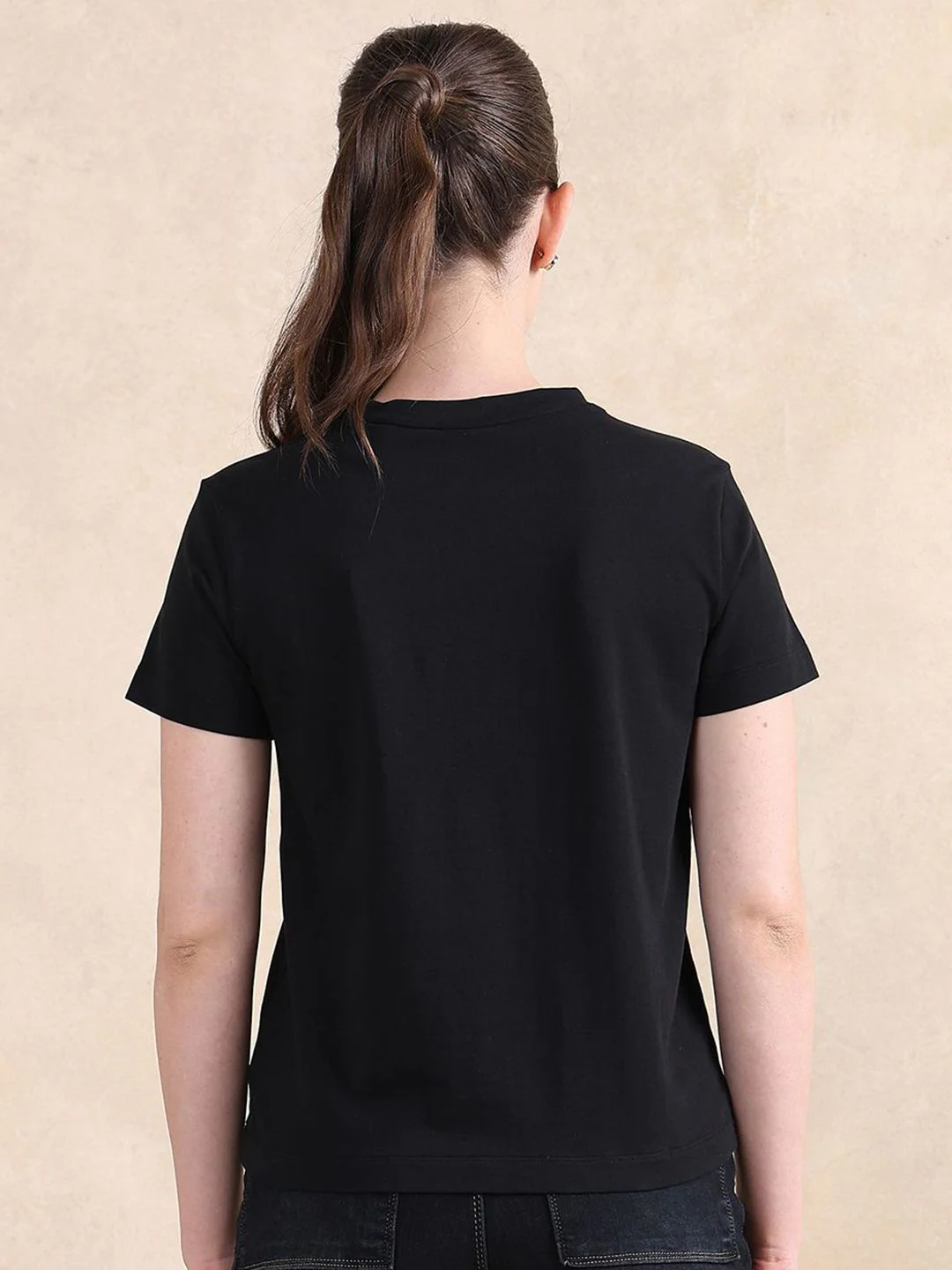 RAREISM Women Typography Printed Round Neck Cotton T-shirt - Image 4