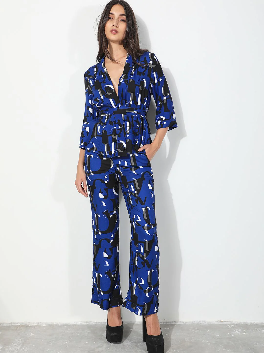 RAREISM Women Typography Printed Slim Fit High-Rise Cotton Parallel Trousers - Image 7