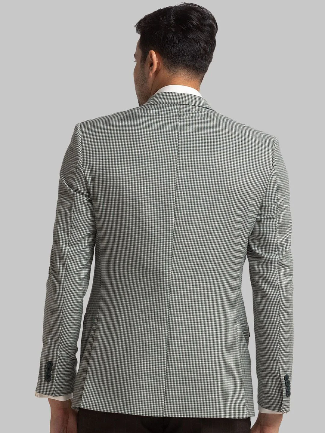 Raymond Checked Contemporary Fit Single-Breasted Blazer - Image 3