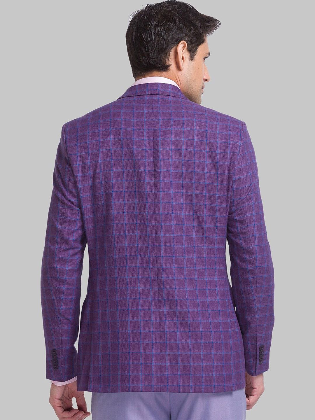 Raymond Checked Contemporary Fit Single-Breasted Blazer - Image 4