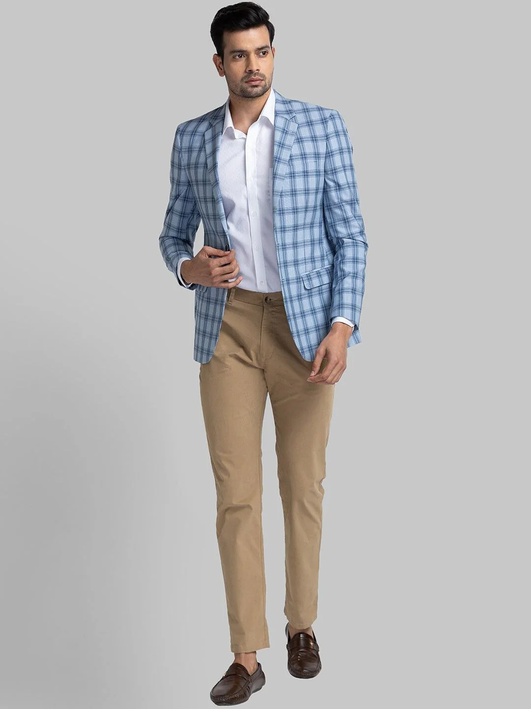 Raymond Checked Contemporary Fit Single-Breasted Blazer - Image 4