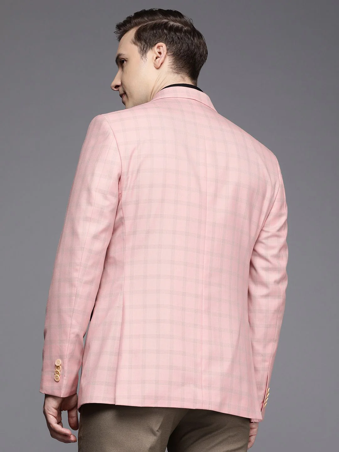 Raymond Contemporary Fit Checked Formal Blazer - Image 5
