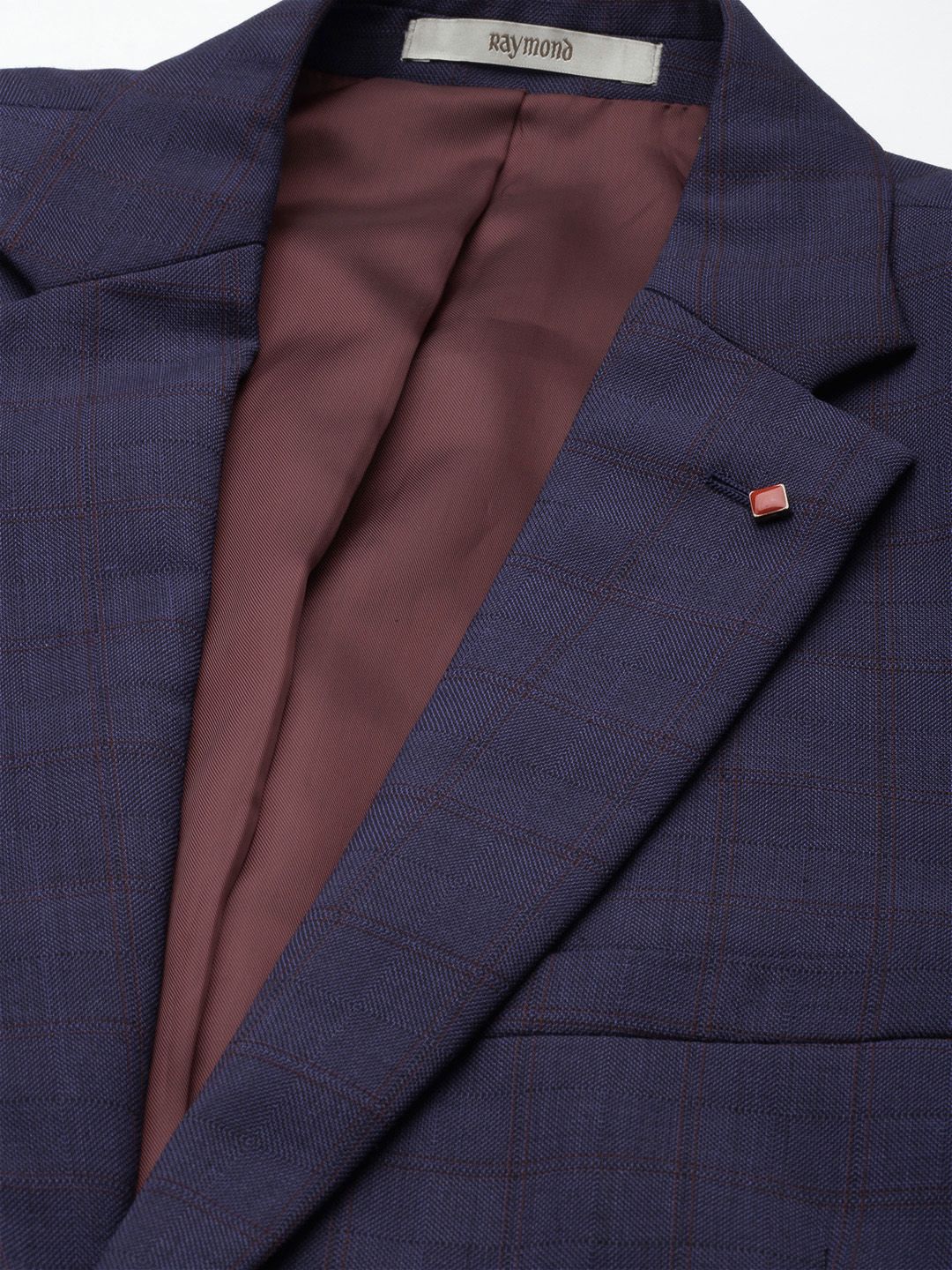 Raymond Contemporary Fit Checked Notched Lapel Single-Breasted 2 Piece Formal Suits - Image 2