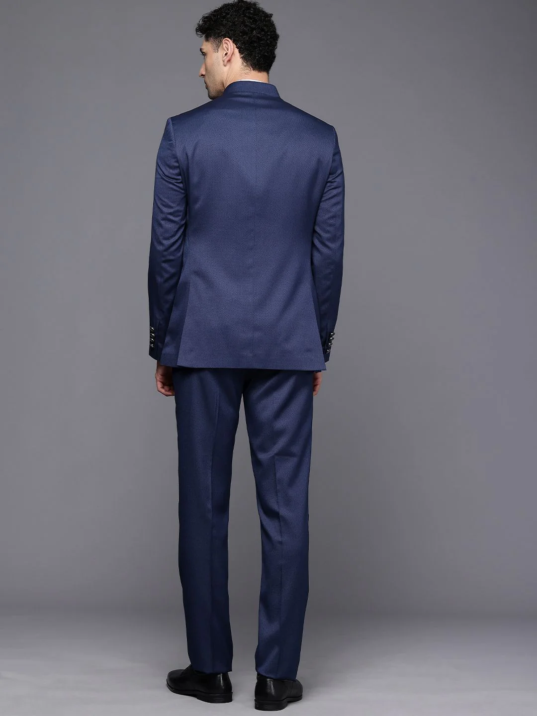 Raymond Contemporary Fit Mandarin Collar Party Wear Blazer & Trouser - Image 4