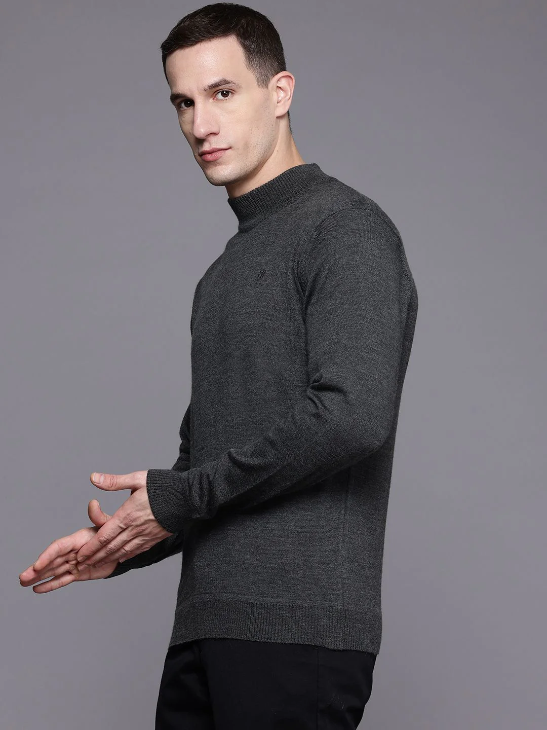 Raymond High Crew Neck Pullover Sweaters - Image 3