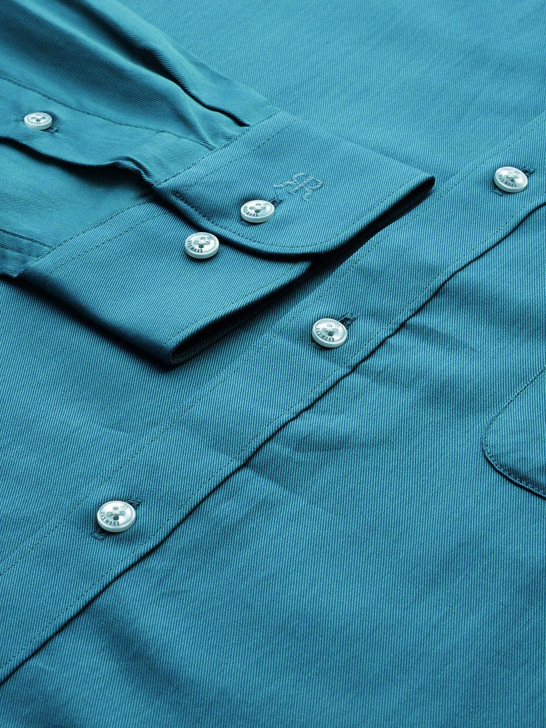 Raymond Men Blue Slim Fit Opaque Formal Shirt - Image 3