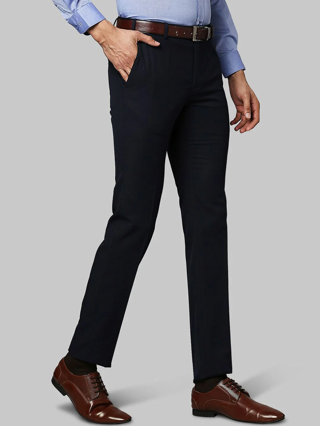 Raymond Men Blue Slim Fit Trousers - Image 2
