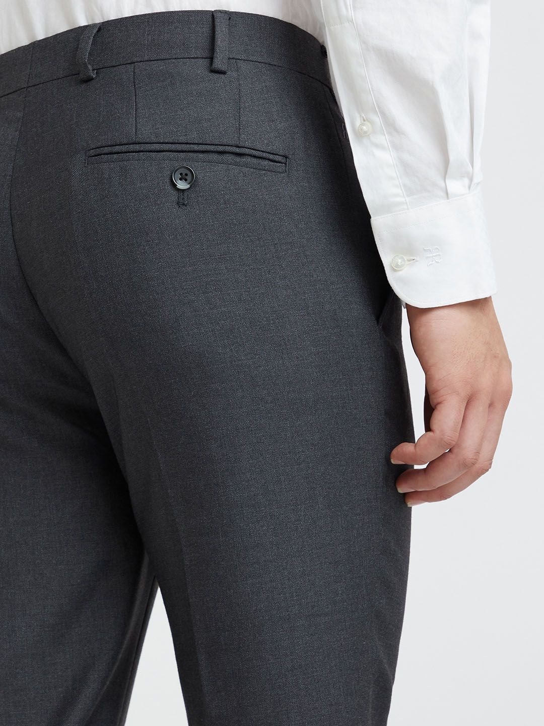 Raymond Men Charcoal Grey Slim Fit Formal Trousers - Image 7