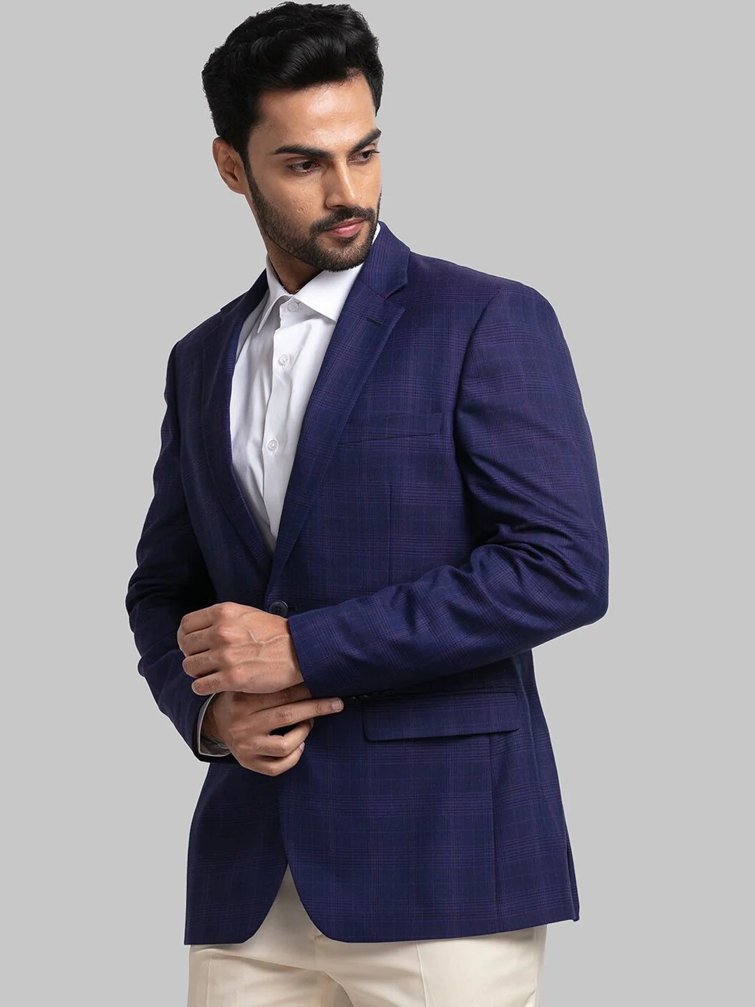 Raymond Men Checked Single Breasted Blazers - Image 5