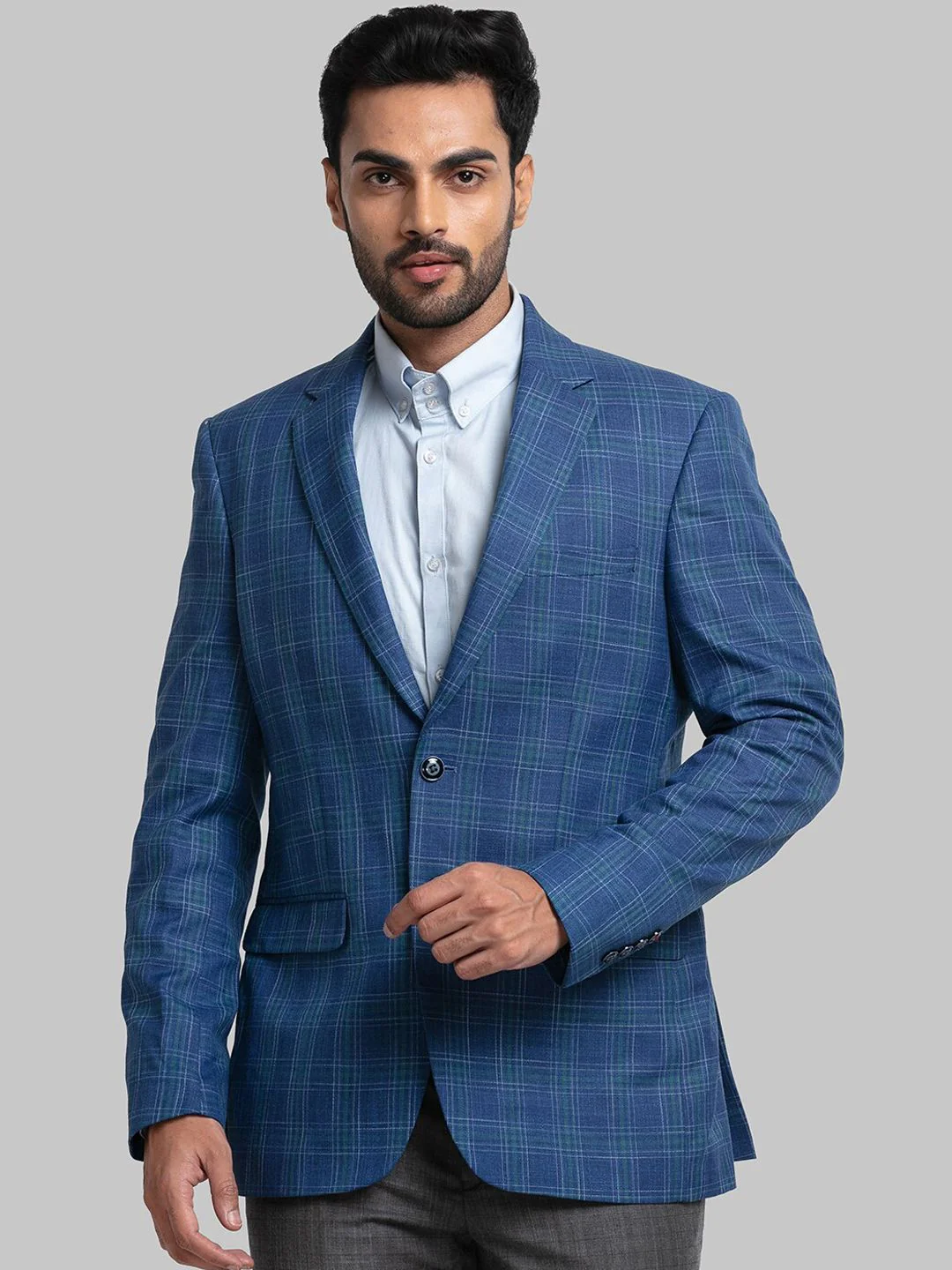 Raymond Men Checked Single Breasted Blazers