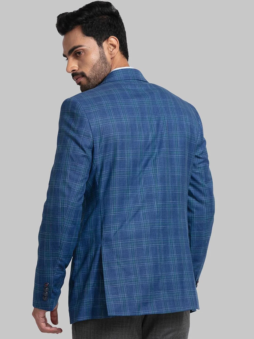Raymond Men Checked Single Breasted Blazers - Image 4