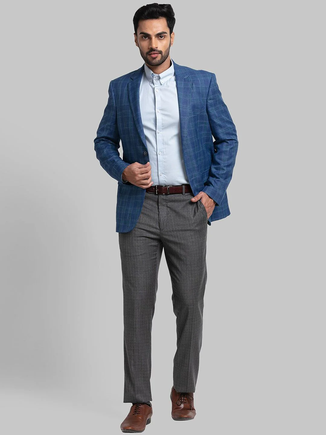 Raymond Men Checked Single Breasted Blazers - Image 6