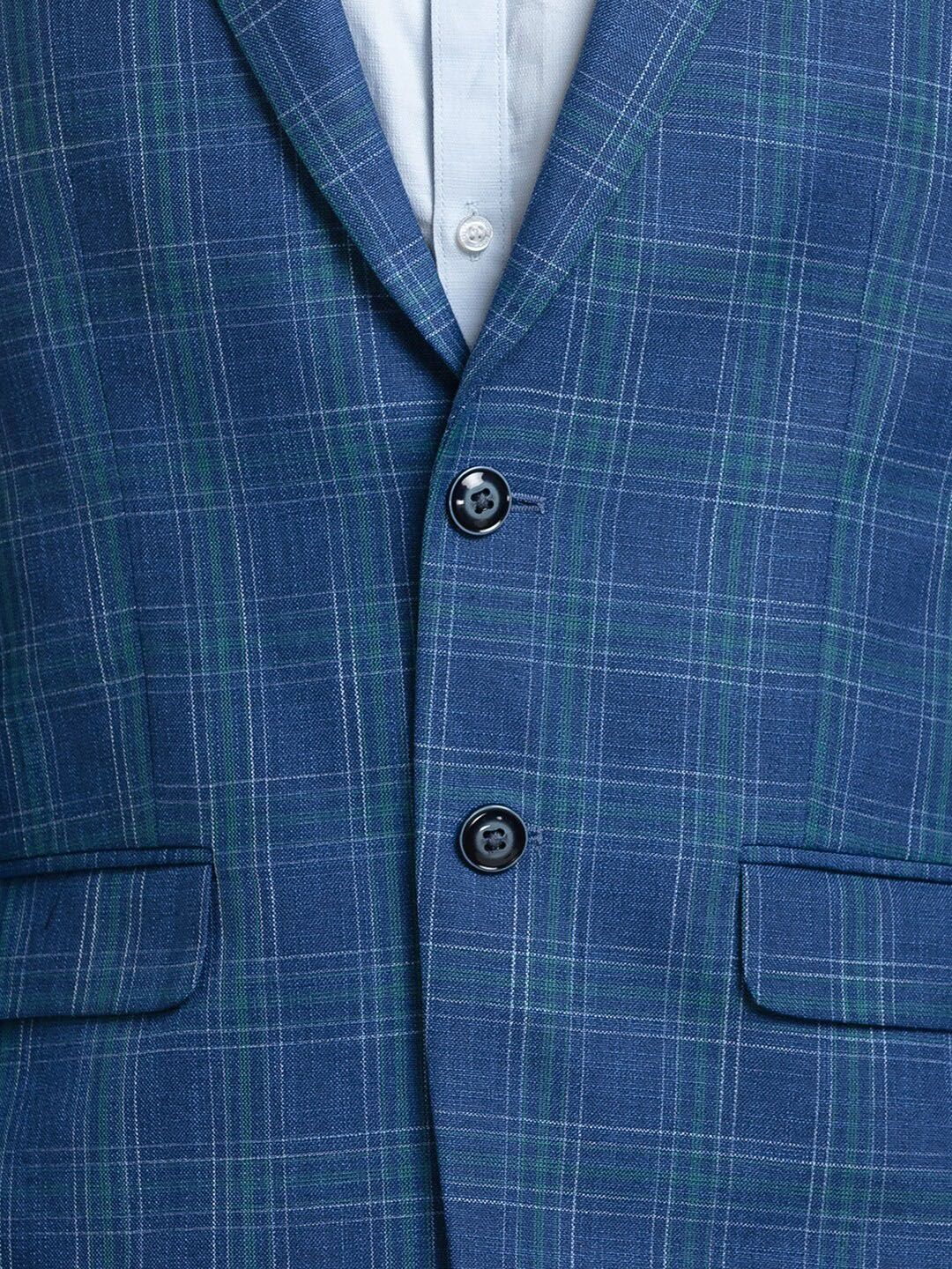 Raymond Men Checked Single Breasted Blazers - Image 7