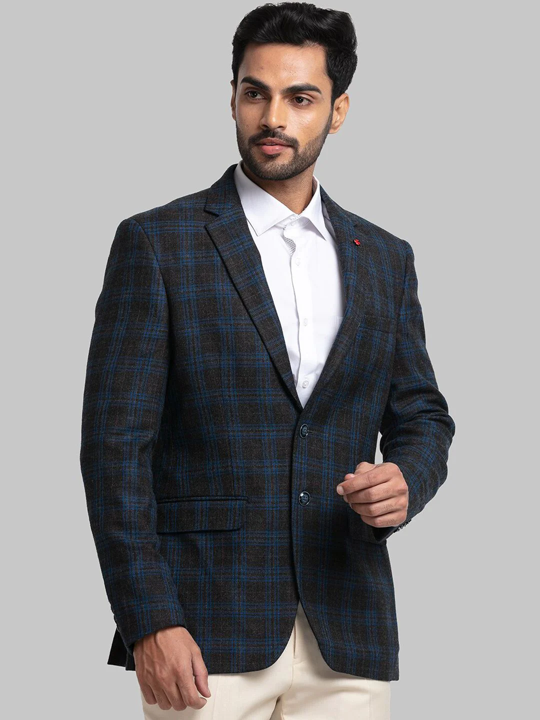 Raymond Men Checked Single Breasted Formal Blazers - Image 3