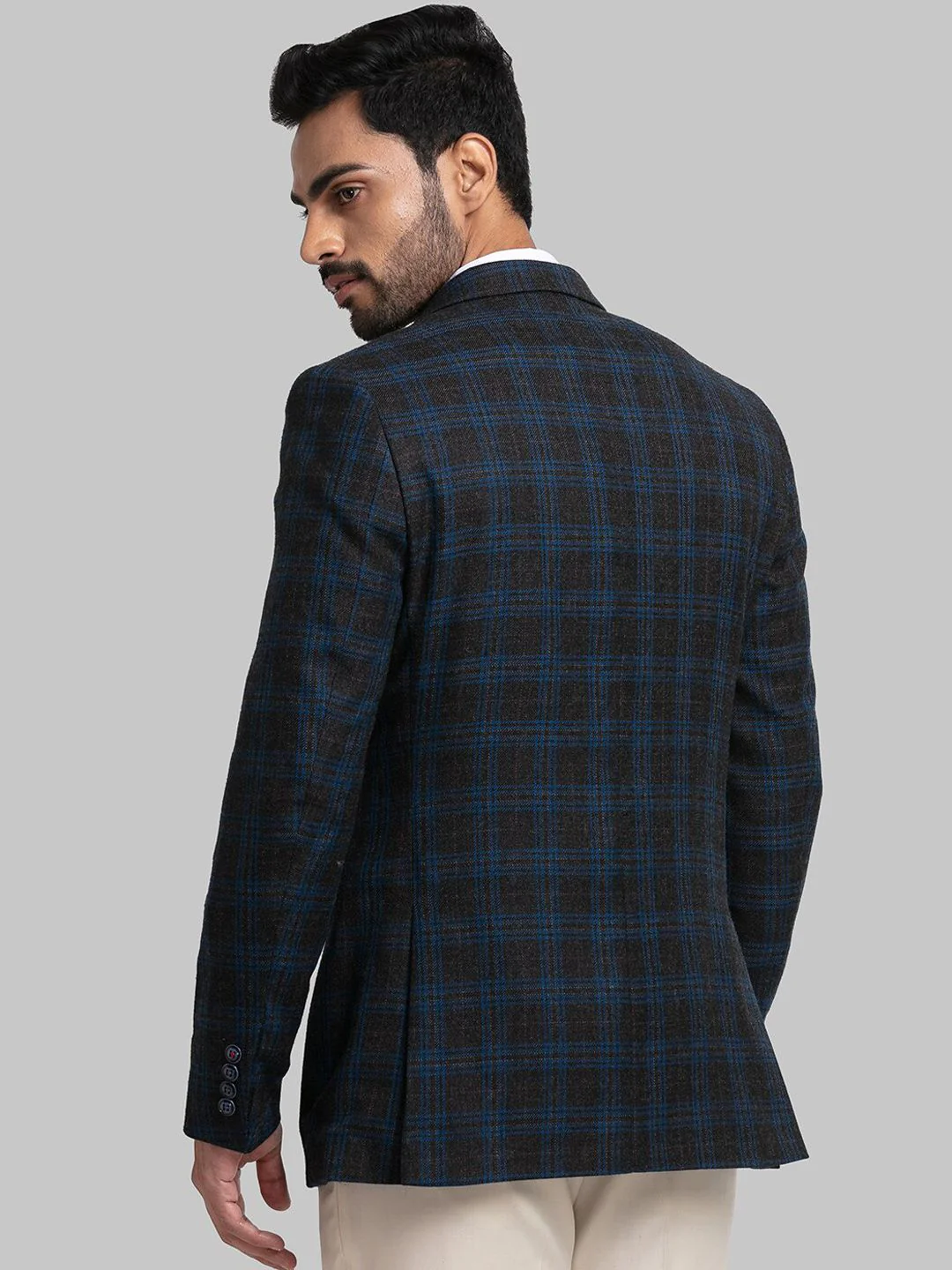 Raymond Men Checked Single Breasted Formal Blazers - Image 4