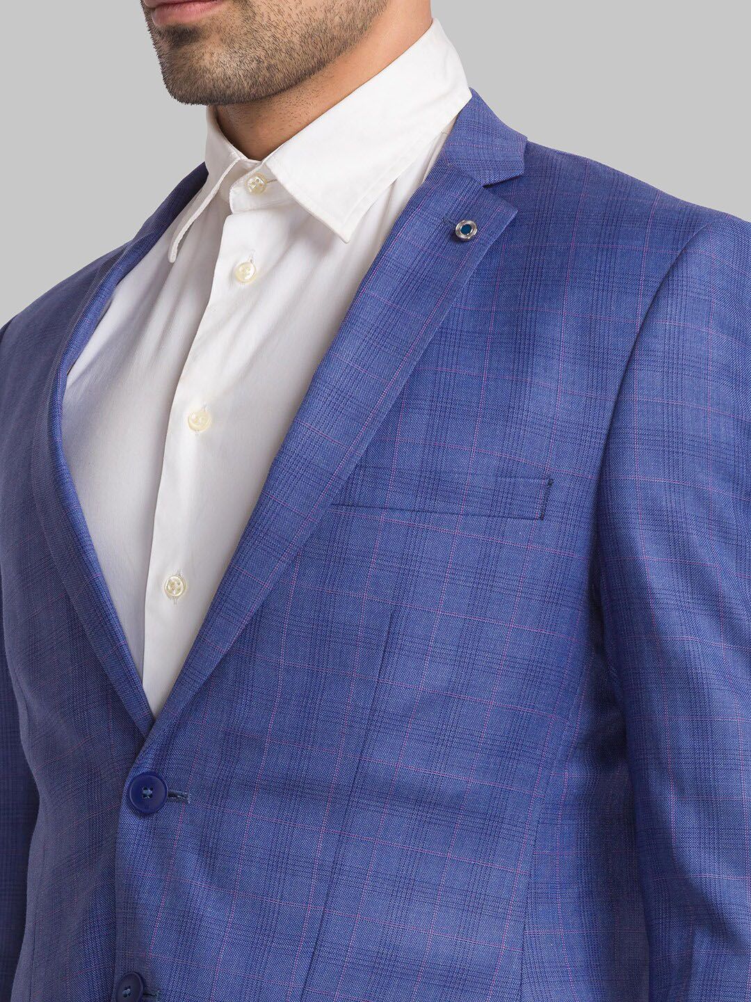 Raymond Men Checked Single Breasted Two Piece Formal Suit - Image 2