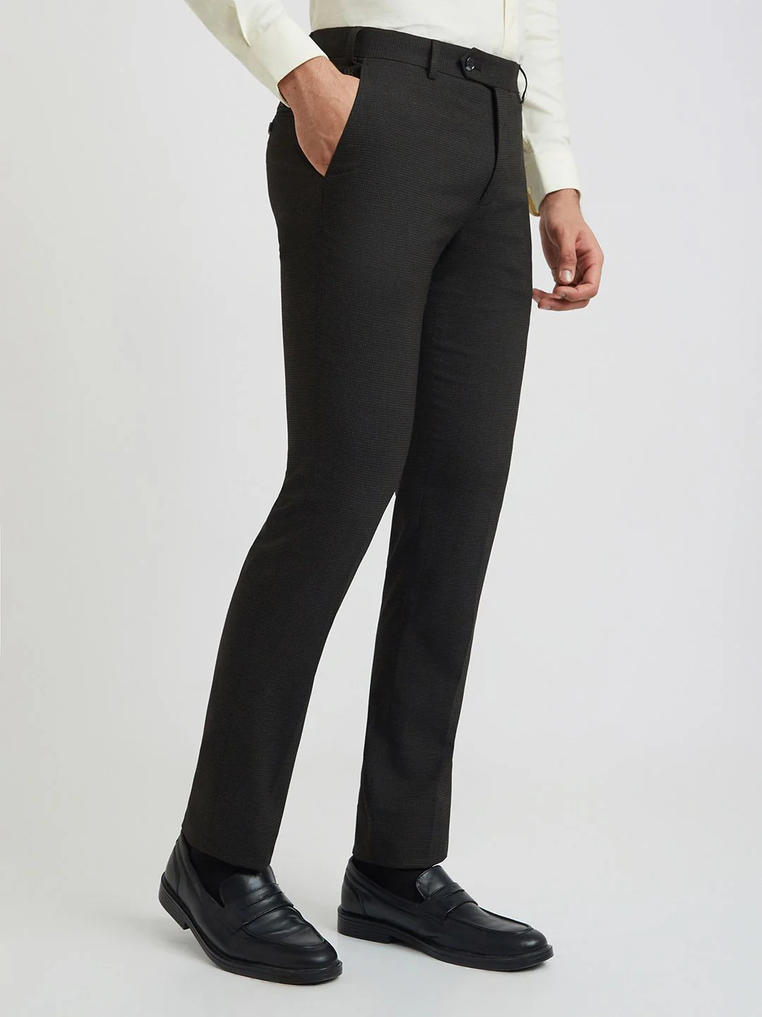 Raymond Men Checked Slim Fit Formal Trousers - Image 2