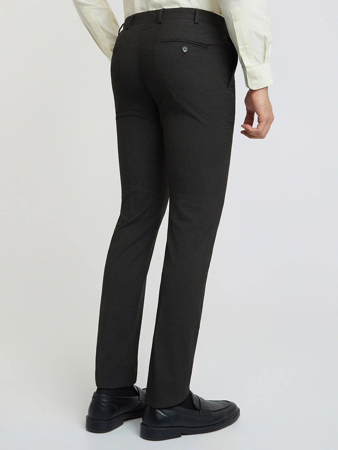 Raymond Men Checked Slim Fit Formal Trousers - Image 5