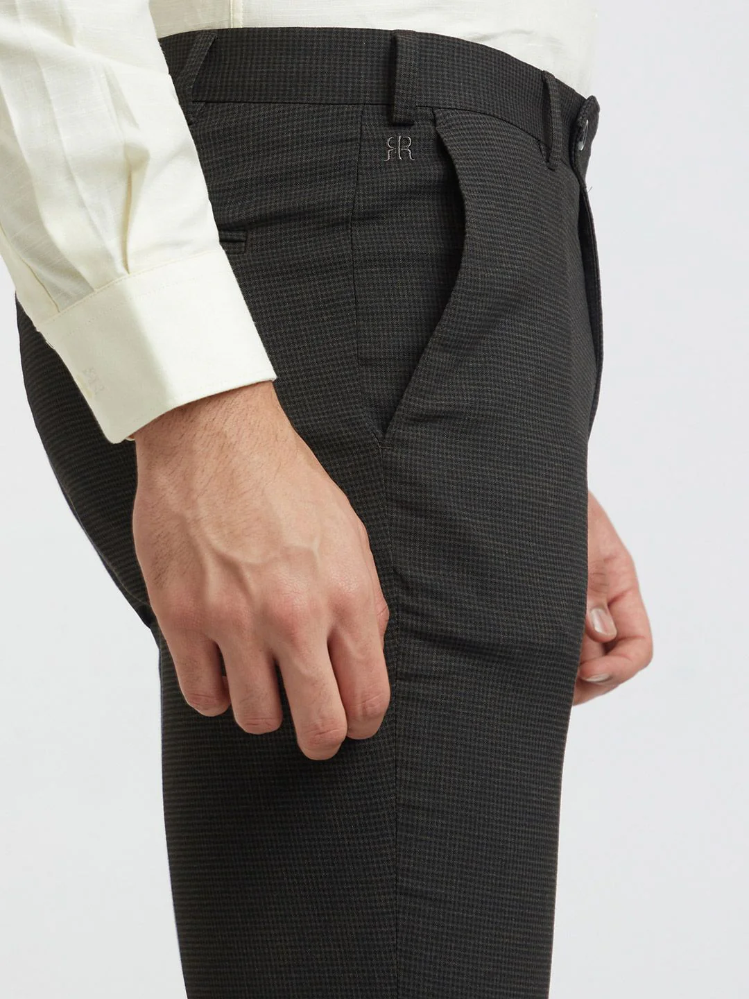 Raymond Men Checked Slim Fit Formal Trousers - Image 6
