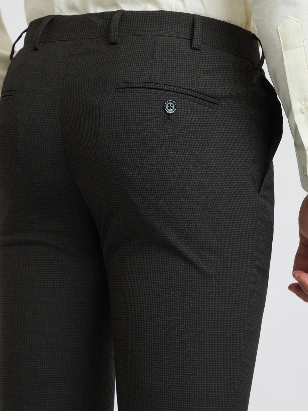 Raymond Men Checked Slim Fit Formal Trousers - Image 7