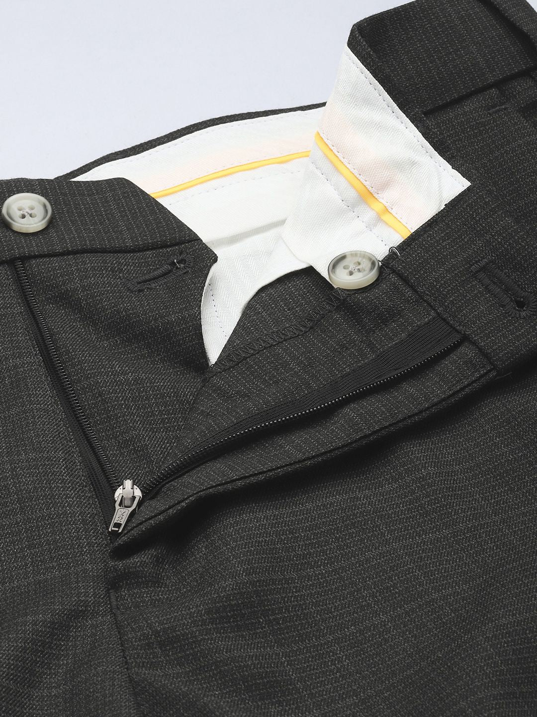 Raymond Men Checked Slim Fit Formal Trousers - Image 4