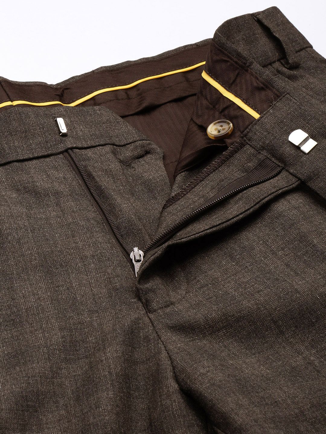 Raymond Men Checked Slim Fit Formal Trousers - Image 4