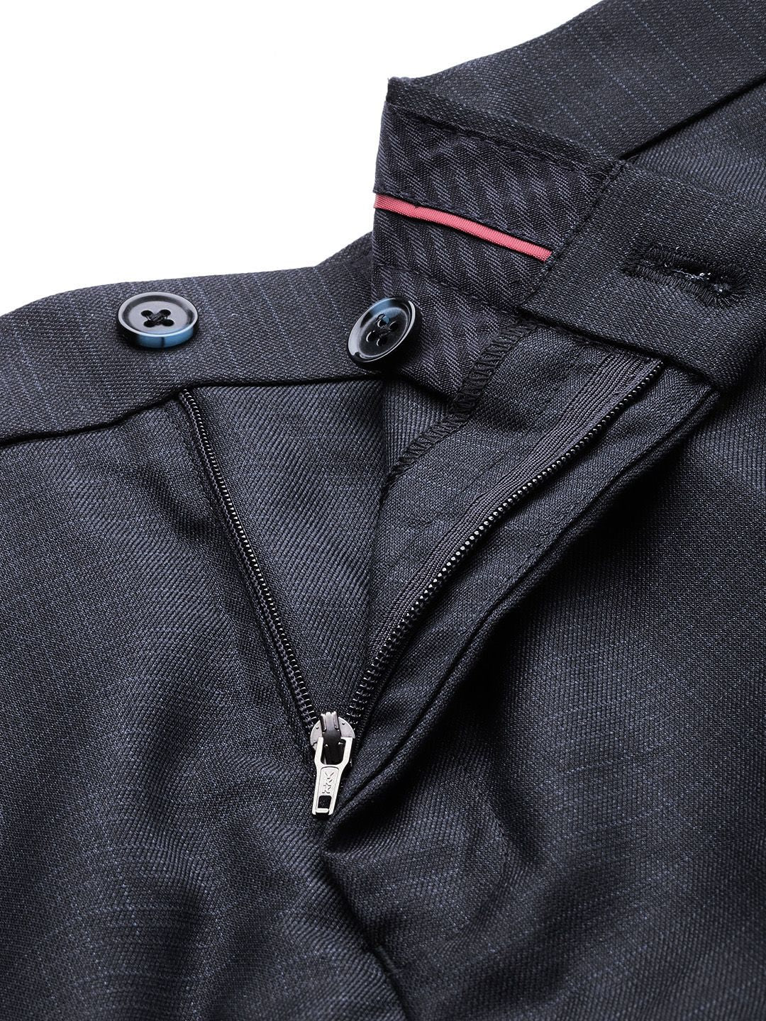 Raymond Men Checked Slim Fit Formal Trousers - Image 4