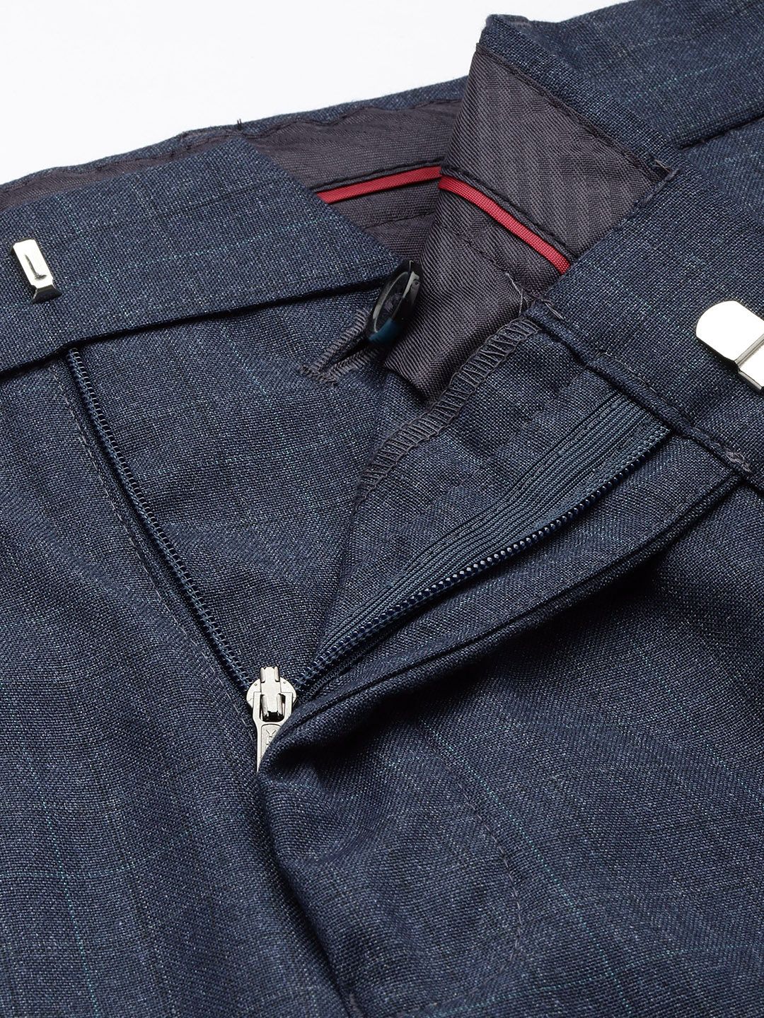 Raymond Men Checked Slim Fit Formal Trousers - Image 4