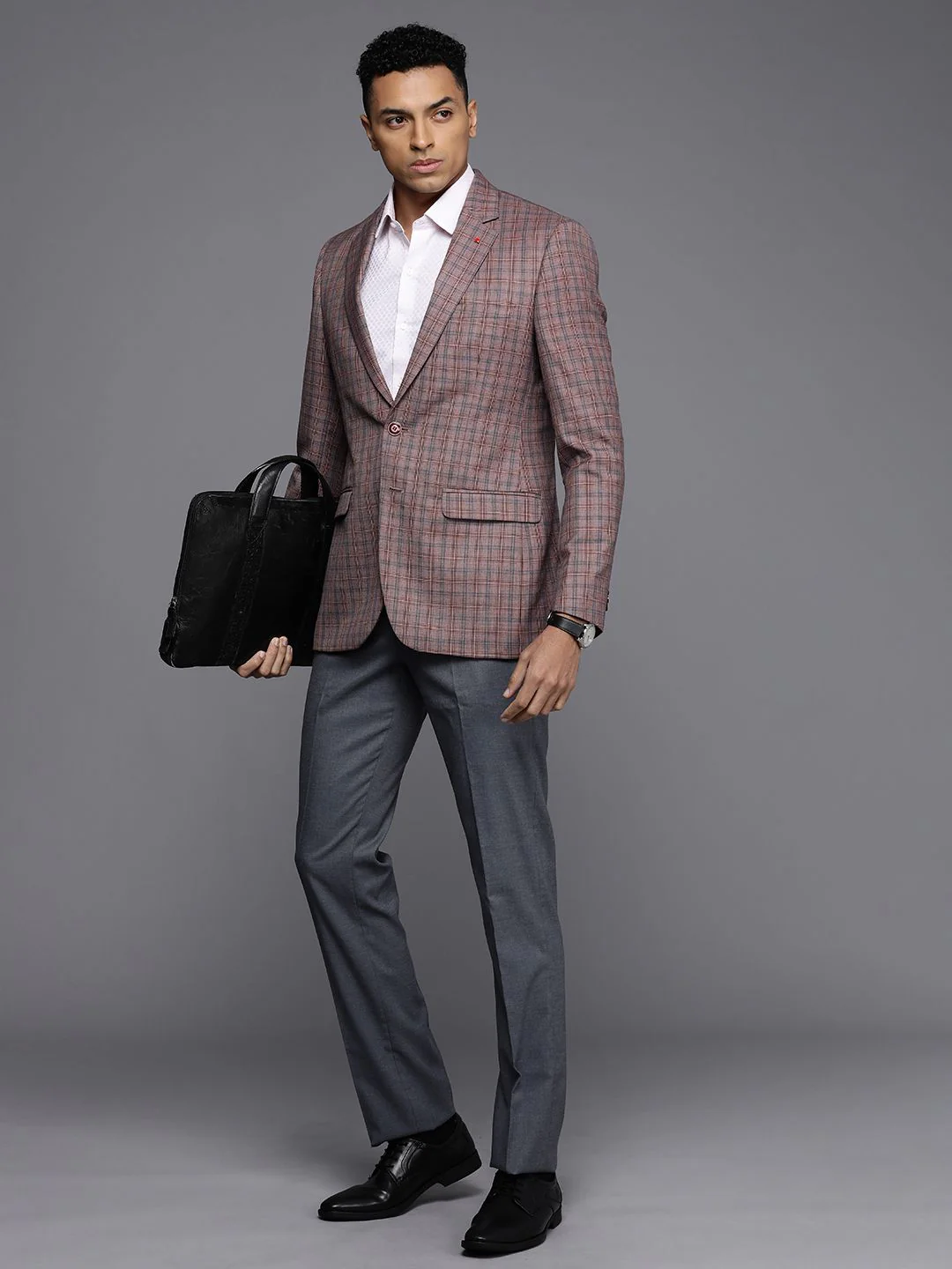 Raymond Men Contemporary Fit Checked Formal Blazer - Image 4