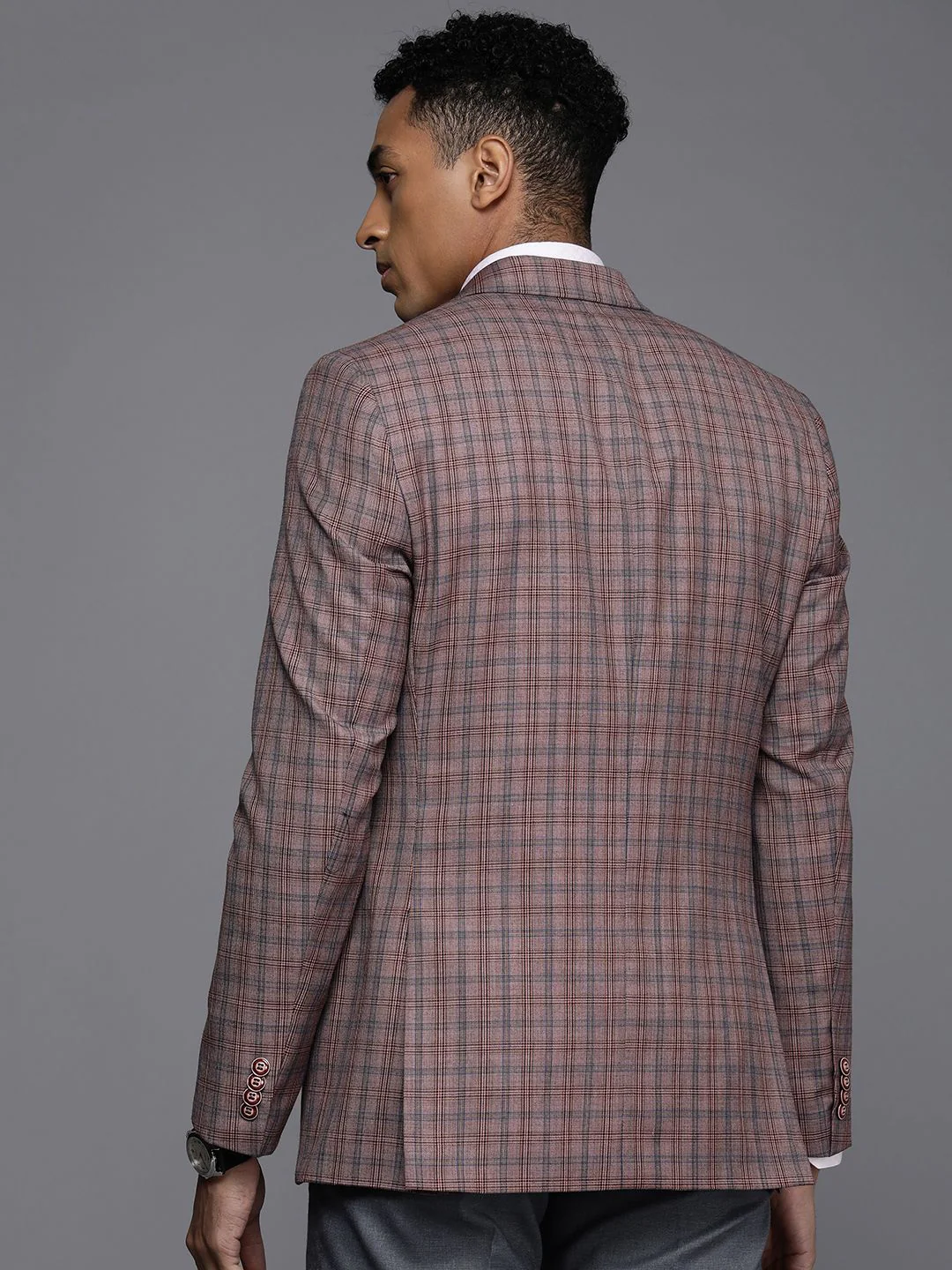 Raymond Men Contemporary Fit Checked Formal Blazer - Image 5
