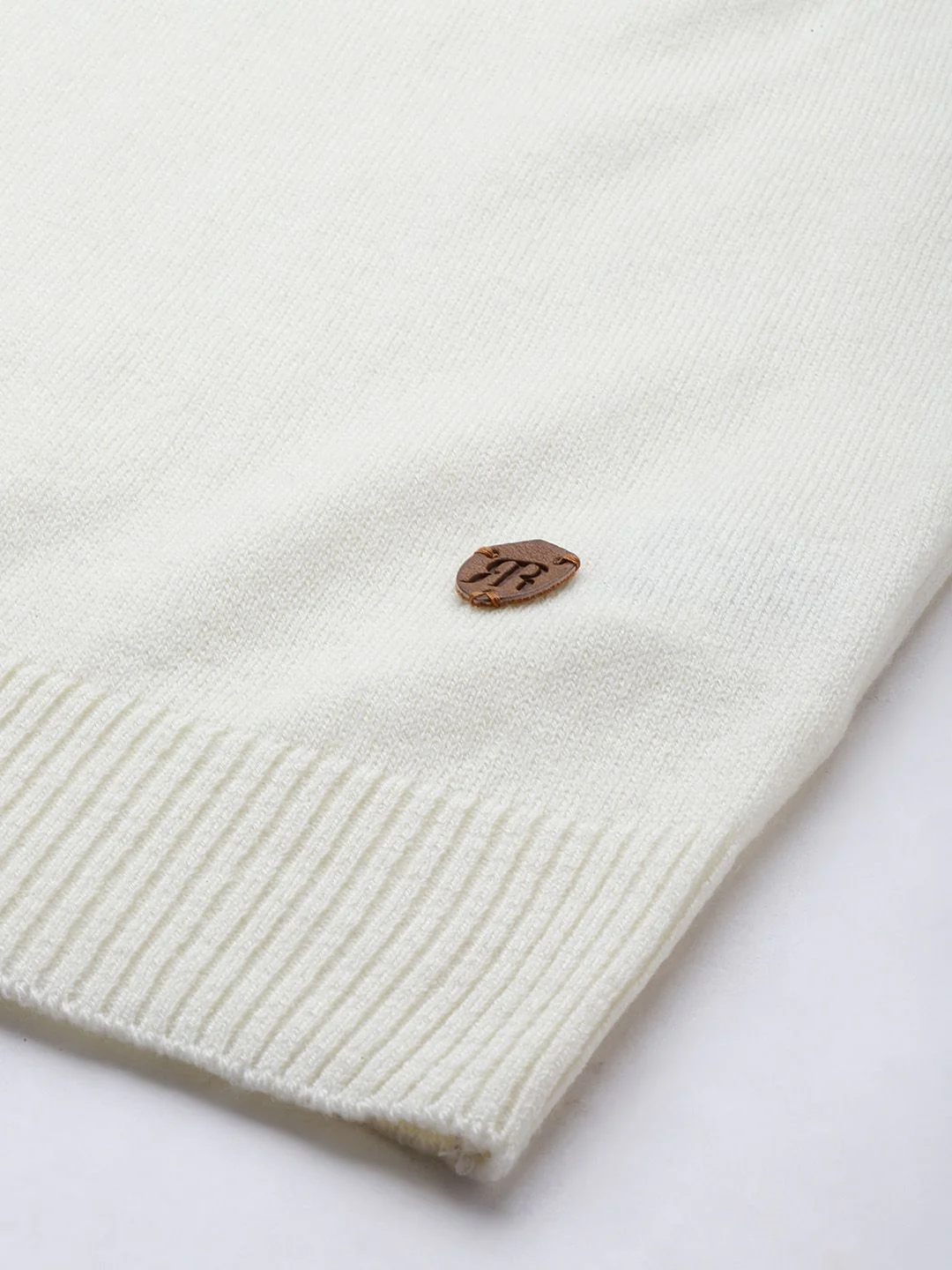Raymond Men Off White & Blue Geometric Sweater - Image 6